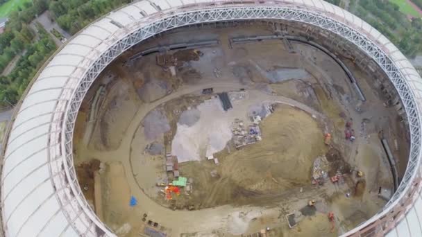 Construction site of stadium Luzhniki — Stock Video