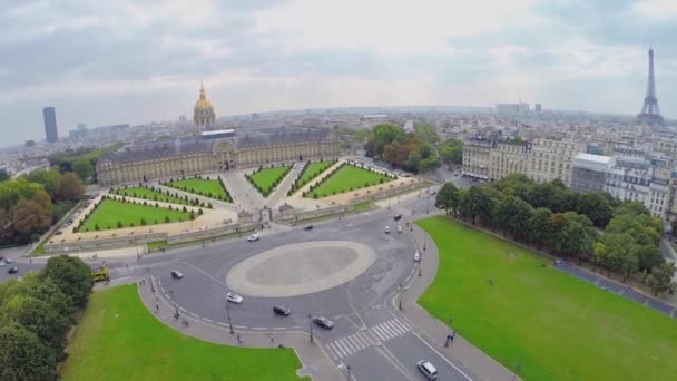 City panorama with Eiffel Tower — Stock Video