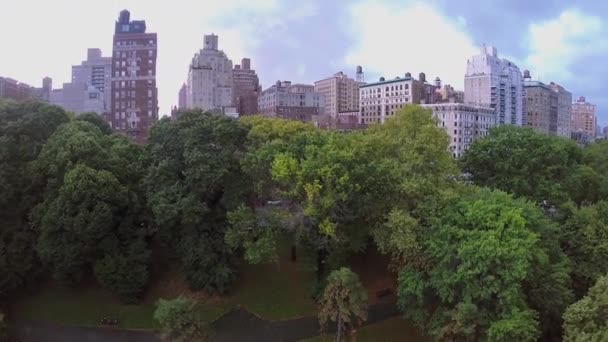 Casas residenciales cerca de Riverside Park — Vídeos de Stock