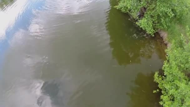 Hombre con niños en barco — Vídeo de stock