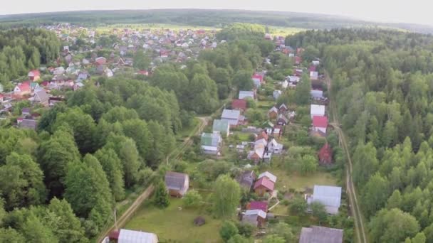 Osada domków wśród lasu — Wideo stockowe