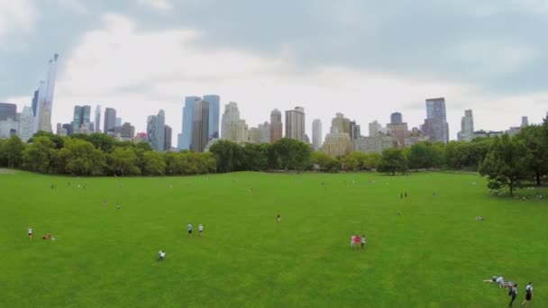 Cidadãos descansam em Sheep Meadow — Vídeo de Stock