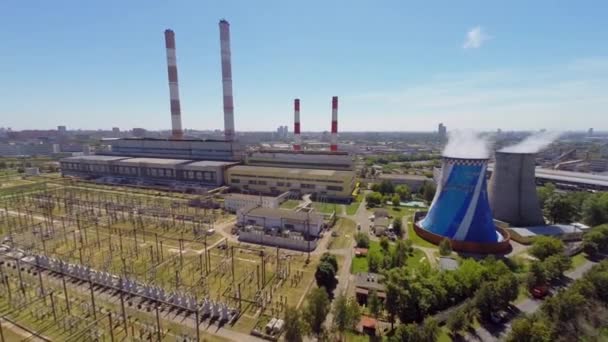 Electric power station in city — Stock Video