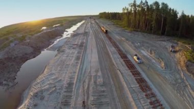 Buldozerler ve sandpit tren motoru 