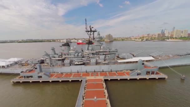 USS New Jersey Museum ship — стоковое видео