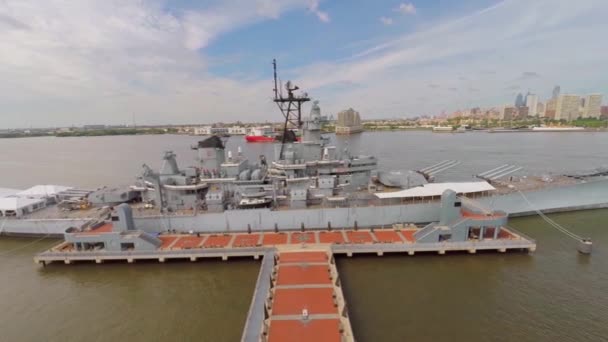 USS New Jersey museumschip — Stockvideo