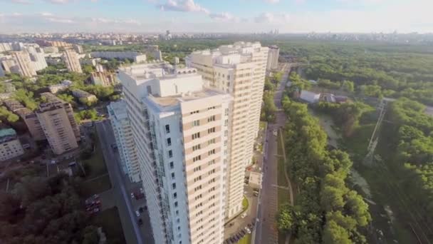 Residential complex against cityscape — Stock Video