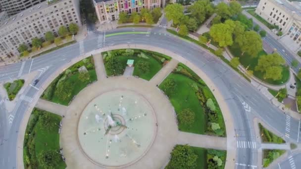 Logan Square met Swann fontein in Philadelphia — Stockvideo