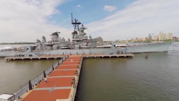Historical place USS New Jersey — Stock Video