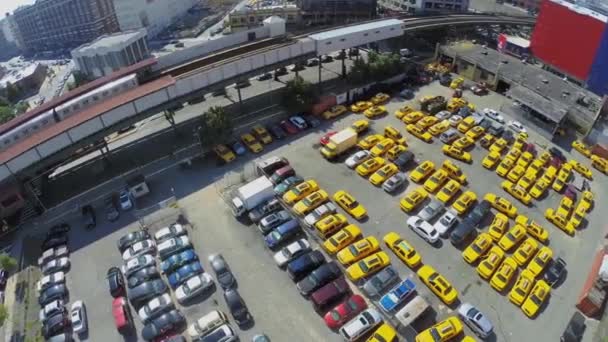 Many taxi vehicles are parked — Stock Video