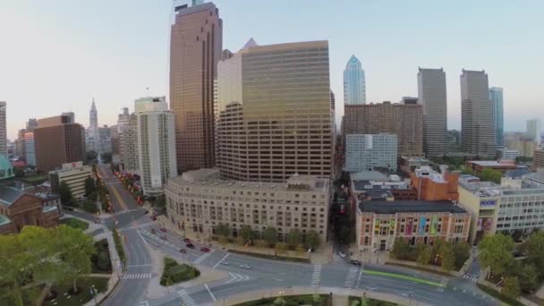 Logan Square with Swann Fountain in Philadelphia — Stock Video