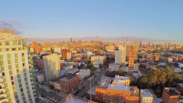Stadsgezicht met Ravenswood in New York — Stockvideo