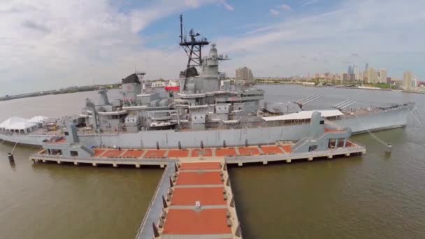 Muzeum bitevní loď Uss New Jersey — Stock video