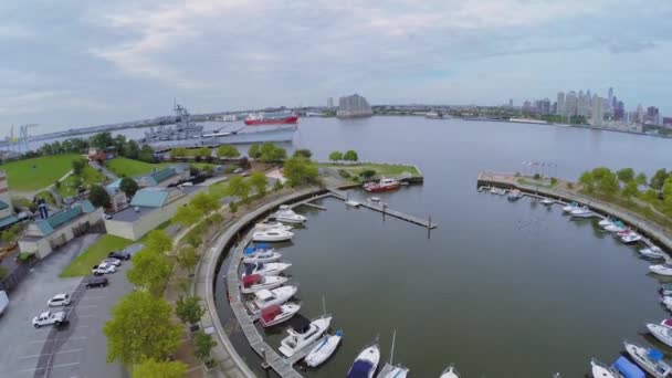 Wiggins Park i Marina z statków — Wideo stockowe