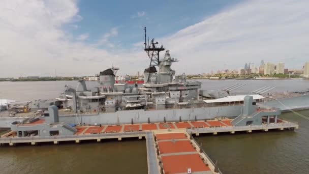 Deck do navio de guerra USS New Jersey — Vídeo de Stock