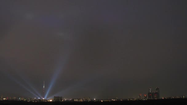 Beleuchteter Ostankino-Turm — Stockvideo