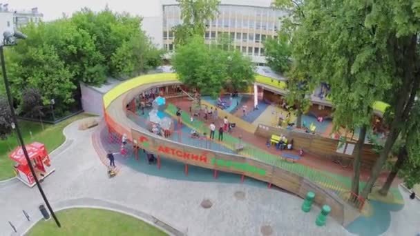 Kids playing on playground — Stock Video