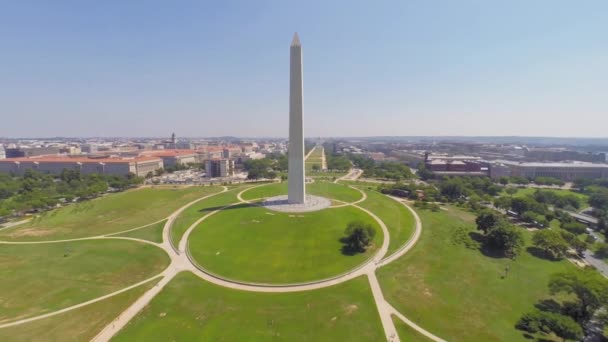 Міський пейзаж з монумент Вашингтона в National Mall — стокове відео