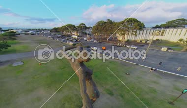 Treasure Island üzerinde dans eden kadın heykeli 