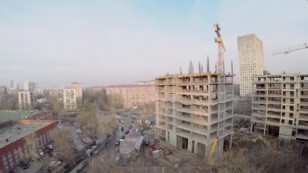 Local de construção do complexo habitacional Egodom — Vídeo de Stock