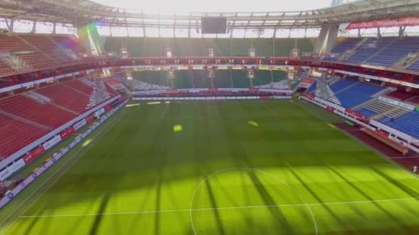 Sun shines above soccer arena Locomotive — Stock Video