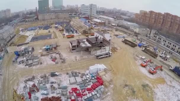 Construction site of residential complex — Stock Video