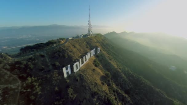 Palavra Hollywood no topo do Monte Lee — Vídeo de Stock