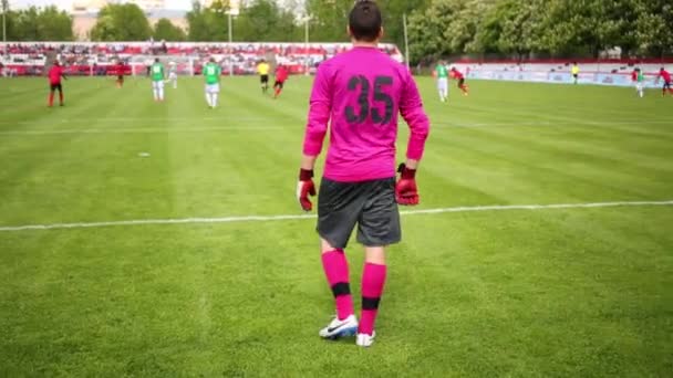 Goleiro durante jogo Senegal - Rússia — Vídeo de Stock