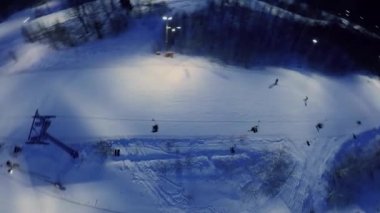 Kar yamaç telesiyej ile Panoraması 