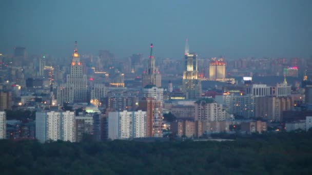 Modern city in evening — Stock Video