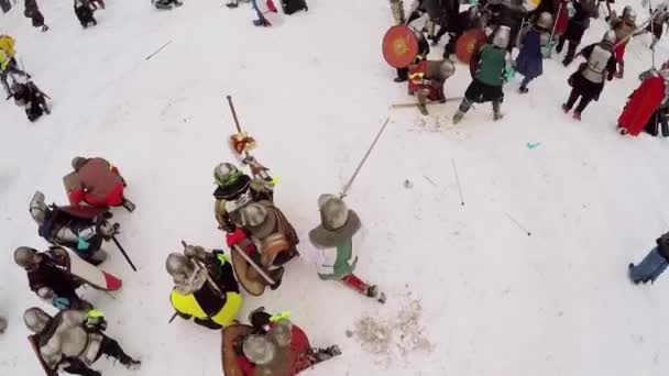 Einde van de strijd van middeleeuwse stijl strijd — Stockvideo