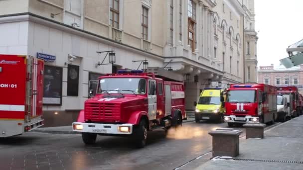 Treino de incêndio no Teatro Bolshoi — Vídeo de Stock