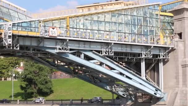 Onderdeel van Bogdan Khmelnitsky footbridge — Stockvideo