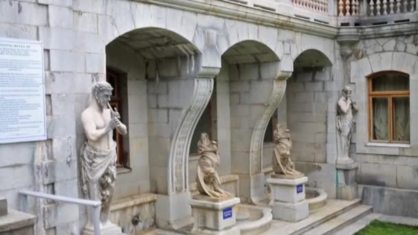 Paesaggio di Palazzo Massandra, satiro e chimera . — Video Stock