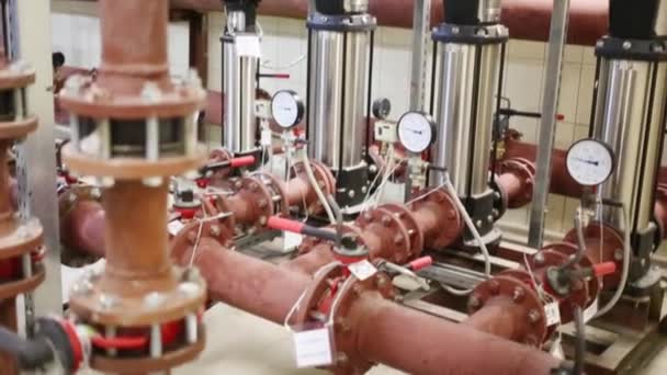 Pipes of heating system for residential complex — Stock Footage Pipes of heating system for residential complex Video Clip