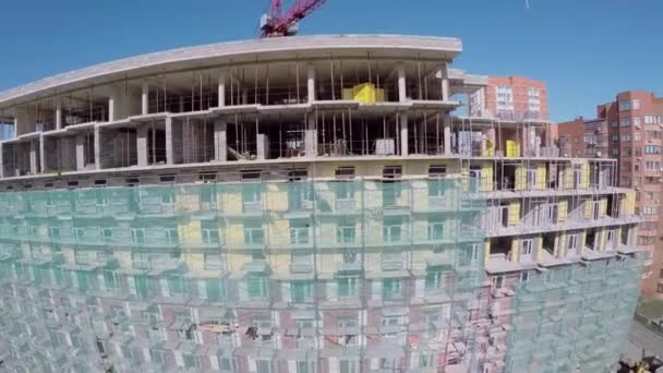 Житловий комплекс під будівництвом — стокове відео