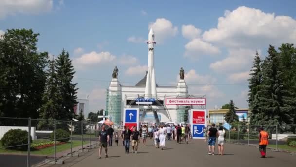 Les gens marchent le long de l'allée au Festival — Video