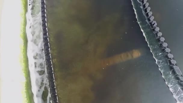 Flujos de agua en tanque de sedimentación — Vídeos de Stock
