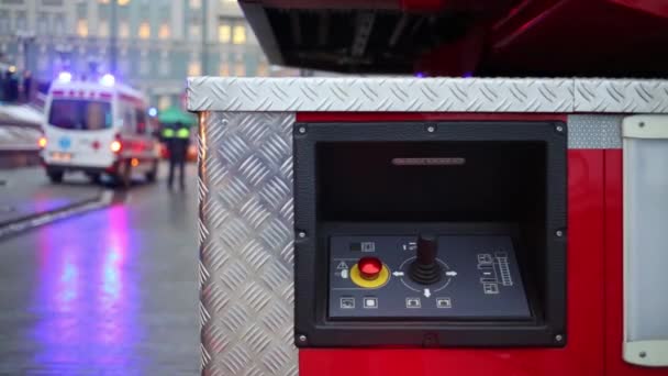 Control panel of fire truck — Stock Video