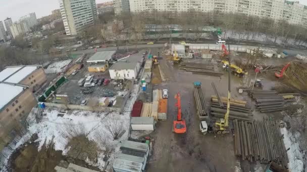 Construction site of residential complex — Stock Video