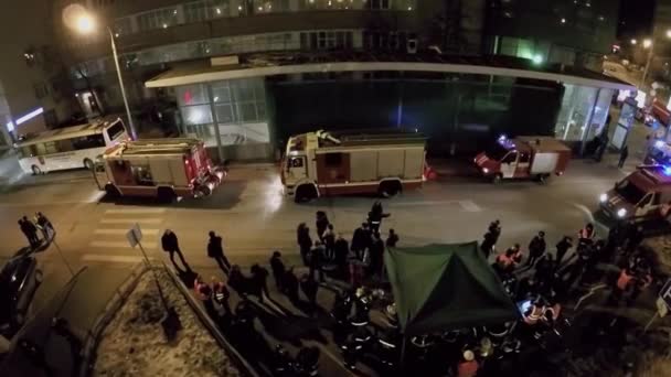 Ćwiczenia przeciwpożarowe w teatrze Bolshoi w Moskwie — Wideo stockowe