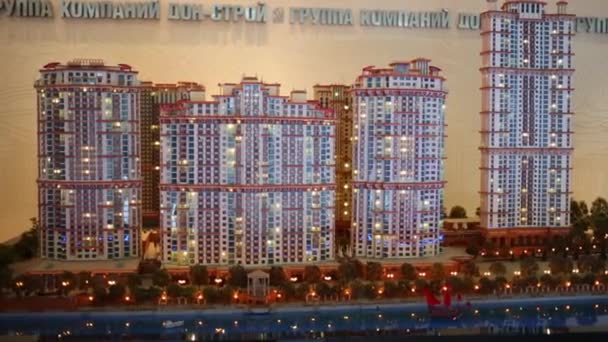 Architektonický model rezidenčního komplexu — Stock video