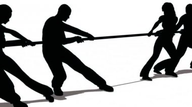 Siluet savaş halat Yarışması döndürmek