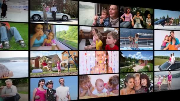 Collage di famiglia felice — Video Stock