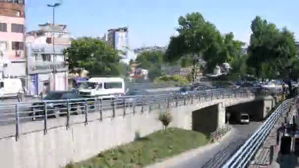 Stream of cars on Ataturk Bridge — Stock Video