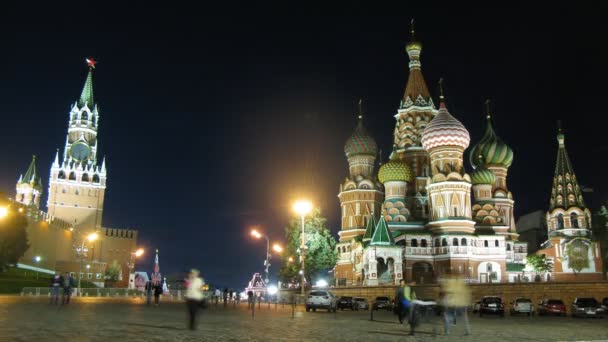 Saint Basil Cathedral on Red Square — Stock Video