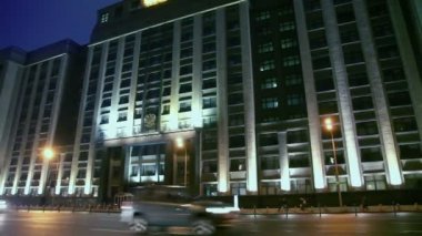 Sokak Okhotny Ryad ve devlet Duma şehir trafik