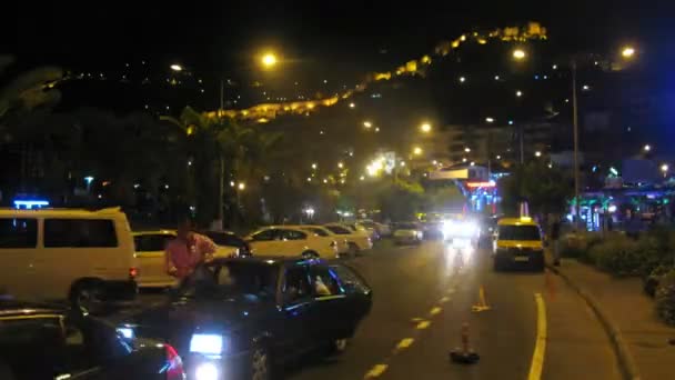 Cars on streets of Alanya — Stock Video