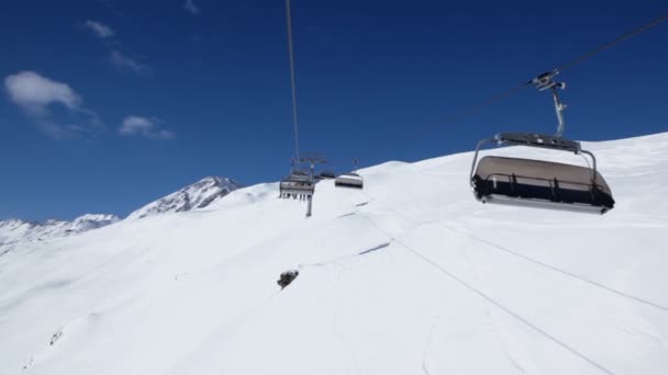 Ropeway cabins ride — Stock Video