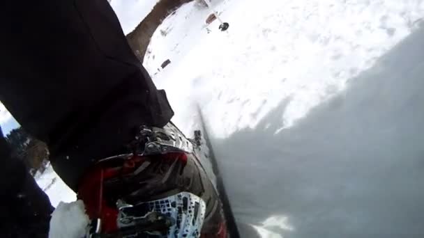 Mann macht beim Skifahren abrupte Kurven — Stockvideo